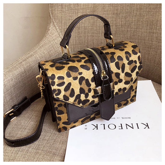 Bolso Bandolera Estampado Leopardo Estilo Coreano con Cadena y Cierre - Image 14