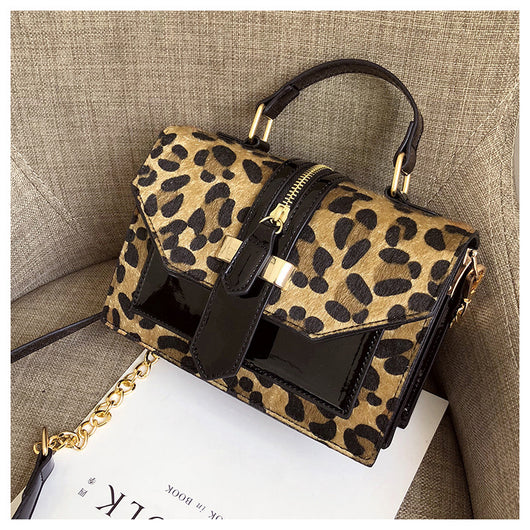 Bolso Bandolera Estampado Leopardo Estilo Coreano con Cadena y Cierre - Image 15