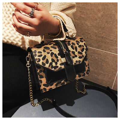 Bolso Bandolera Estampado Leopardo Estilo Coreano con Cadena y Cierre - Image 19