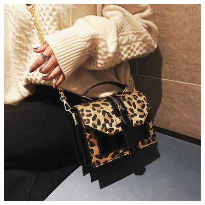 Bolso Bandolera Estampado Leopardo Estilo Coreano con Cadena y Cierre - Image 20
