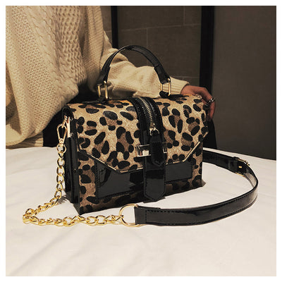 Bolso Bandolera Estampado Leopardo Estilo Coreano con Cadena y Cierre - Image 21