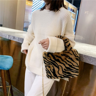 Bolso Tote Leopardo con Cadena y Correa Crossbody - Image 112