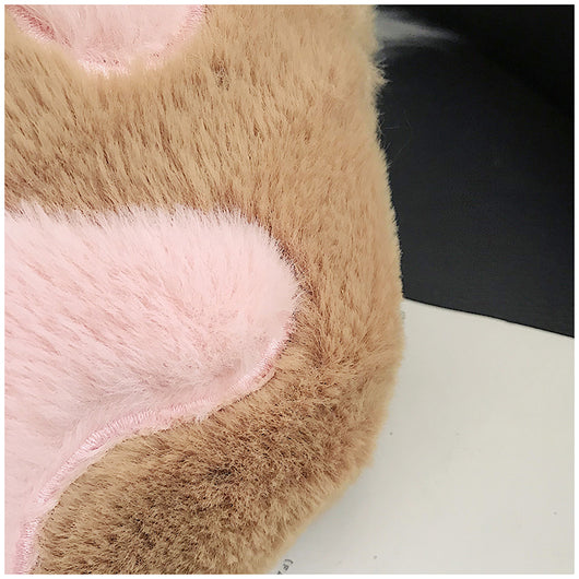 Bolso Mensajero con Diseño de Patitas de Gato y Oso Felpa - Image 13