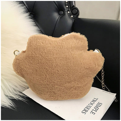 Bolso Mensajero con Diseño de Patitas de Gato y Oso Felpa - Image 16