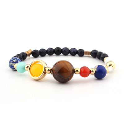 Pulsera de Cuentas de Piedra Natural Sistema Solar Ocho Planetas Galaxia Universo Estrella Guardiana - Image 28