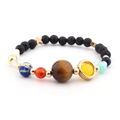 Pulsera de Cuentas de Piedra Natural Sistema Solar Ocho Planetas Galaxia Universo Estrella Guardiana - Image 31
