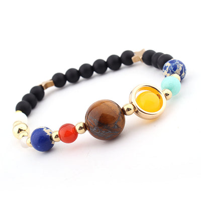 Pulsera de Cuentas de Piedra Natural Sistema Solar Ocho Planetas Galaxia Universo Estrella Guardiana - Image 32