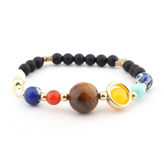 Pulsera de Cuentas de Piedra Natural Sistema Solar Ocho Planetas Galaxia Universo Estrella Guardiana - Image 33