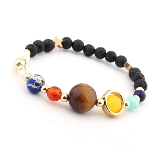 Pulsera de Cuentas de Piedra Natural Sistema Solar Ocho Planetas Galaxia Universo Estrella Guardiana - Image 34