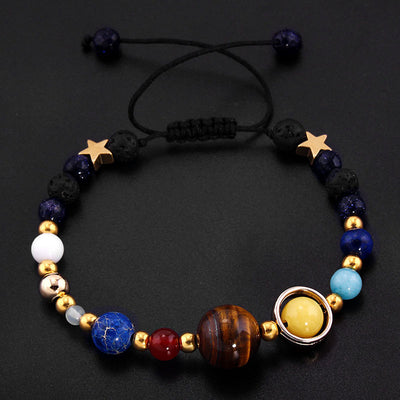 Pulsera de Cuentas de Piedra Natural Sistema Solar Ocho Planetas Galaxia Universo Estrella Guardiana - Image 38