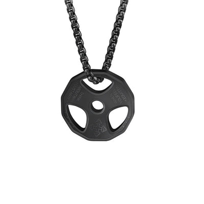 Dije Pesa de Fitness Hip Hop en Acero Titanio - Collar Deportivo Urbano - Image 3