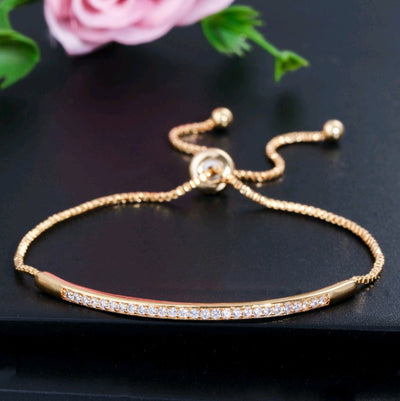 Pulsera Curved de Una Fila con Circón y Diamantes - Image 8