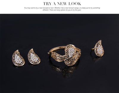Juego de Accesorios para Vestir Chapado en Oro con Diamantes - Image 10