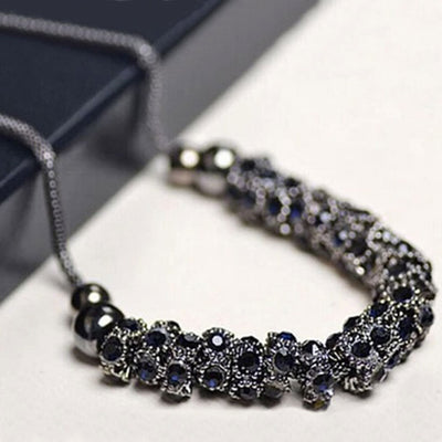 Collar de Zafiro Negro y Diamante Azul Redondo - Image 8
