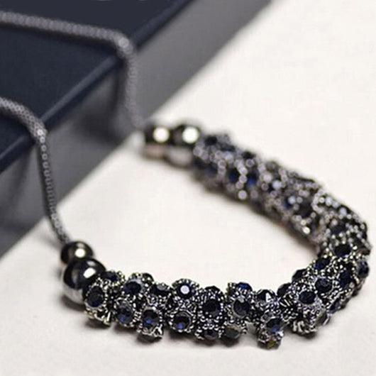 Collar de Zafiro Negro y Diamante Azul Redondo - Image 8