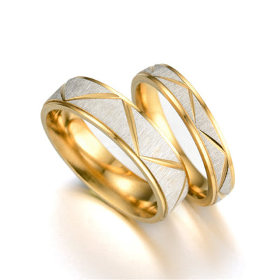 Anillo de Pareja en Acero Titanio Chapado en Oro 24K - Image 16
