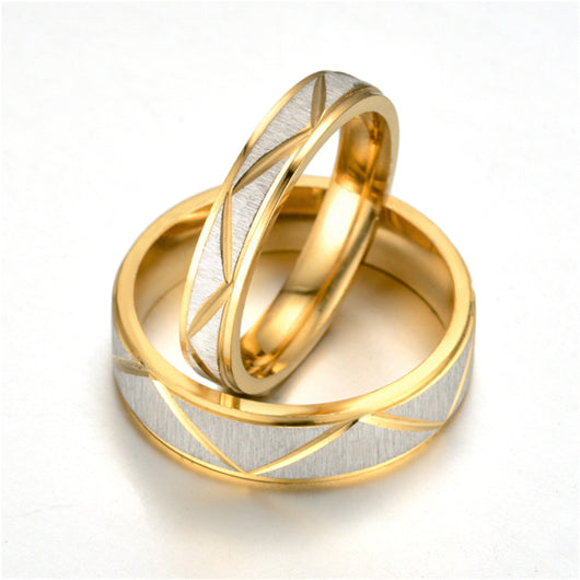Anillo de Pareja en Acero Titanio Chapado en Oro 24K - Image 17