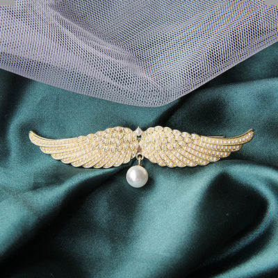 Pasador Elegante Alas de Ángel con Diamantes - Clip Pato Coreano para Medio Recogido - Image 8