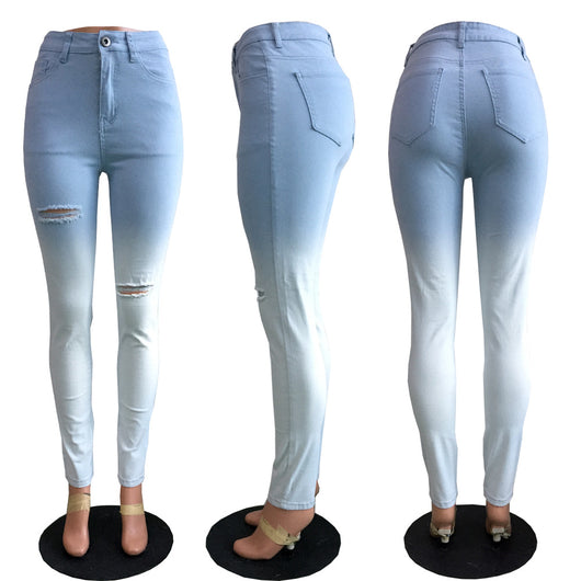 Jeans Rotos Degradado Azul y Blanco - Image 23