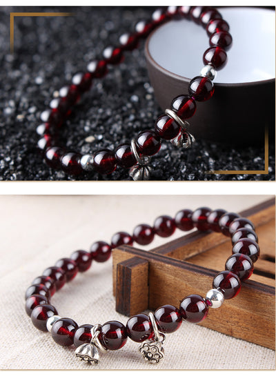 Pulsera de Granate Natural - Anillo Solitario - Image 10
