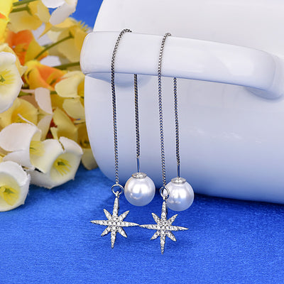 Aretes Estrella Octagonal con Circones Brillantes - Image 6