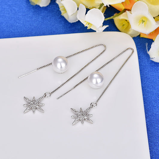 Aretes Estrella Octagonal con Circones Brillantes - Image 7