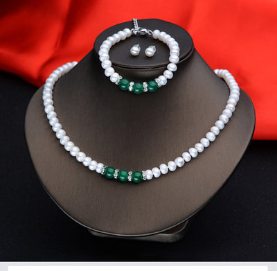Conjunto de Ágata: Collar, Pulsera y Aretes de Perla - Image 6