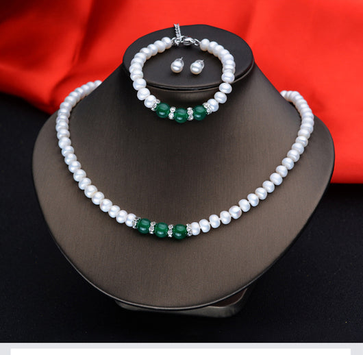 Conjunto de Ágata: Collar, Pulsera y Aretes de Perla - Image 6