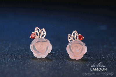 Aretes de Plata 925 Rosa con Cristal Rosa - Diseño Floral Elegante - Image 6