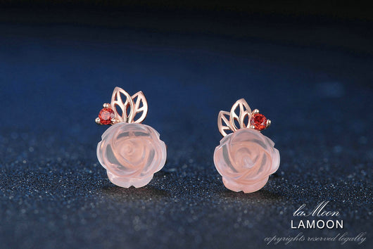 Aretes de Plata 925 Rosa con Cristal Rosa - Diseño Floral Elegante - Image 6