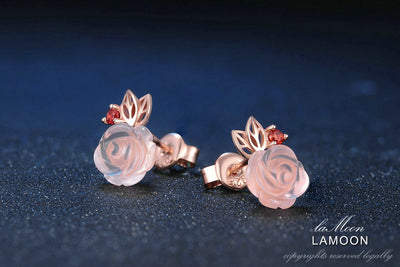 Aretes de Plata 925 Rosa con Cristal Rosa - Diseño Floral Elegante - Image 7