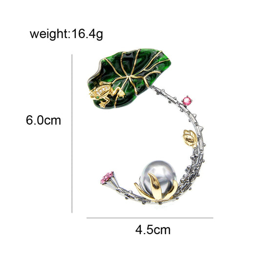 Broche Estanque de Loto con Dos Colgantes de Cadena - Image 6