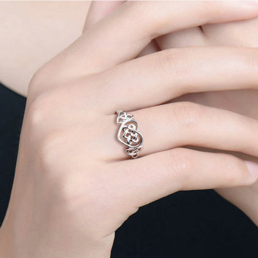Anillo de Corazón con Nudo Celta Artesanal - Image 8