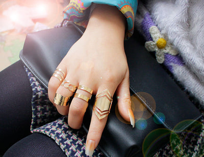 Anillo de Aleación Calado de Cinco Piezas - Image 7