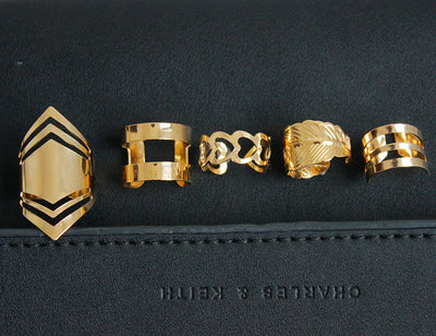 Anillo de Aleación Calado de Cinco Piezas - Image 8