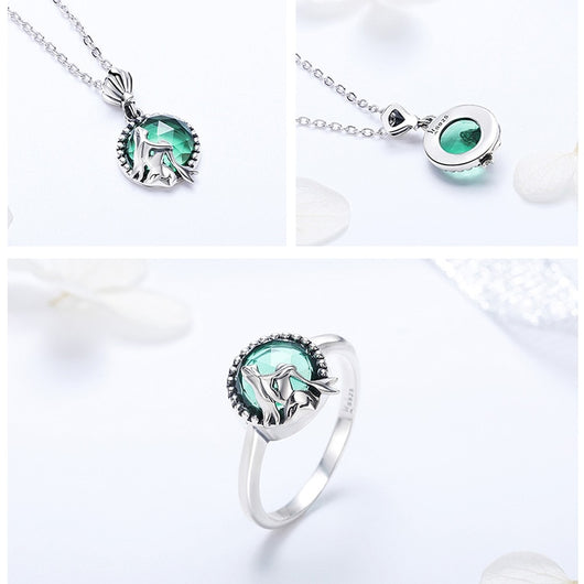 Aretes y Anillo Sirena en Plata 925 con Diamantes - Juego Elegante para Mujer - Image 9
