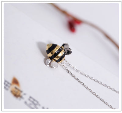 Collar de Plata Esterlina 925 Abeja Clavícula - Joyería Coreana Elegante - Image 9