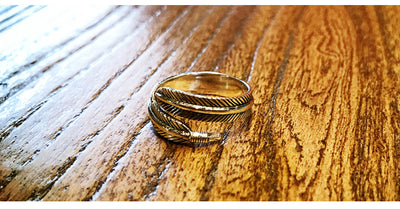 Anillo de Pluma Retro Abierto - Joyería de Moda Europea Personalidad Negra - Image 11
