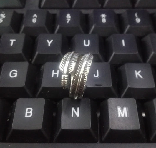 Anillo de Pluma Retro Abierto - Joyería de Moda Europea Personalidad Negra - Image 19