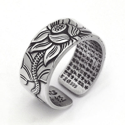 Anillo Sutra del Corazón en Plata Tailandesa con Loto - Image 7