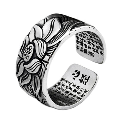 Anillo Sutra del Corazón en Plata Tailandesa con Loto - Image 8