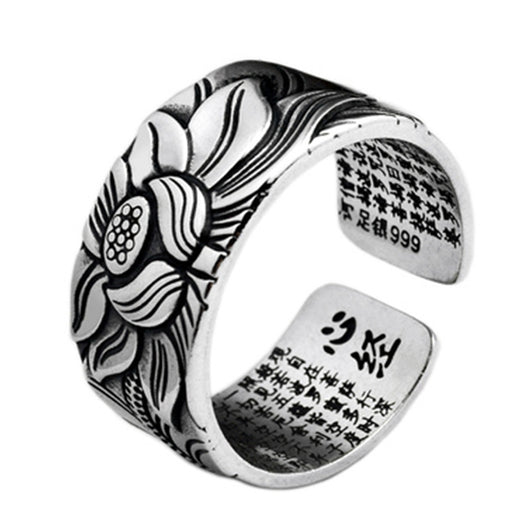 Anillo Sutra del Corazón en Plata Tailandesa con Loto - Image 8