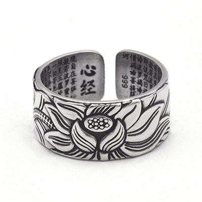 Anillo Sutra del Corazón en Plata Tailandesa con Loto - Image 9