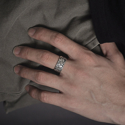Anillo Sutra del Corazón en Plata Tailandesa con Loto - Image 10