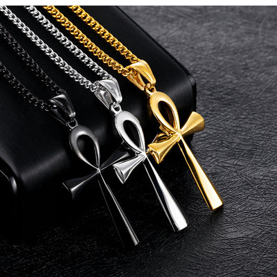 Collar Amuleto Cruz Egipcia Ankh para Hombre en Acero Inoxidable - Image 17