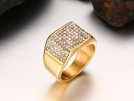 Anillo para Hombre de Acero de Titanio con Diamante - Image 8