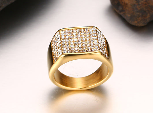 Anillo para Hombre de Acero de Titanio con Diamante - Image 9