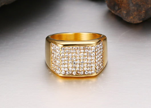 Anillo para Hombre de Acero de Titanio con Diamante - Image 10