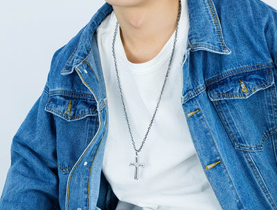 Collar con Dije de Cruz para Hombre Estilo Moderno - Image 10