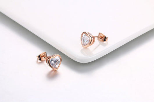 Aretes Redondos de Circonia Cúbica con Incrustación de Oro - Image 8